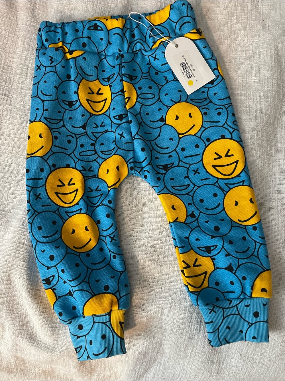 NWT Wee Monster Blue Smiley Face Harem Pants